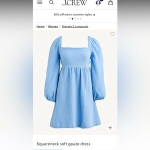 J Crew baby blue soft gauze dress